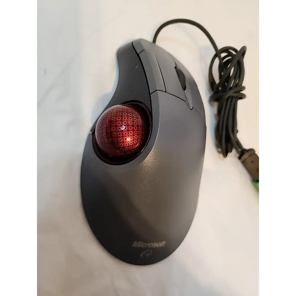 Microsoft Trackball Optical 1.0 PS2 USB Compatible Mouse X08-70386 Works